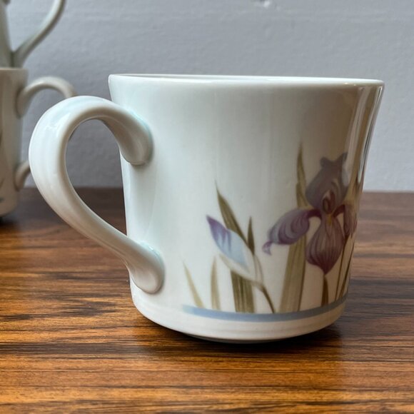 Royal Doulton 6 Tea Cups Lambethare Blue Iris LS1046 England 1981 - Picture 5 of 14